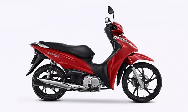Imagem da Nova Honda Biz 2021 na cor vermelha